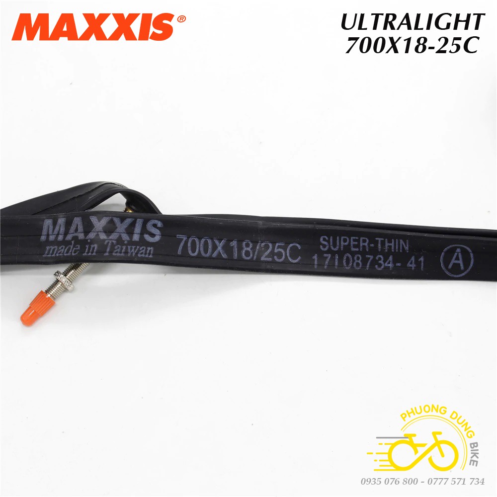 Ruột (Săm) xe đạp siêu nhẹ MAXXIS Ultralight 700x18-25C Van Pháp - Van Xe đạp