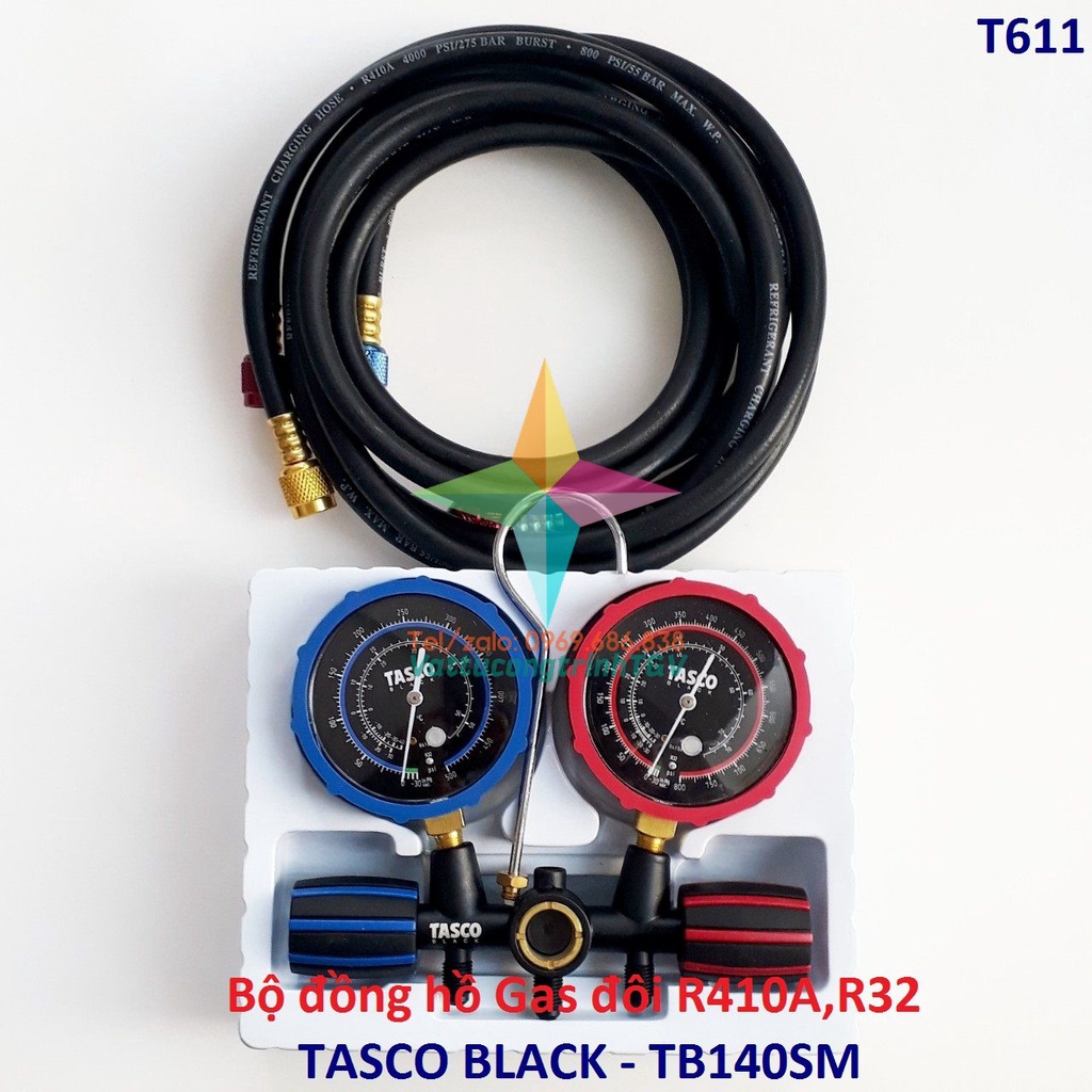 Bộ đồng hồ đôi đo áp suất Gas R410, R32 cao cấp TASCO TB140SM