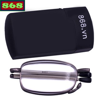 Kính lão gọng xếp màu xám từ 1 đến 4 độ, mắt kính xếp