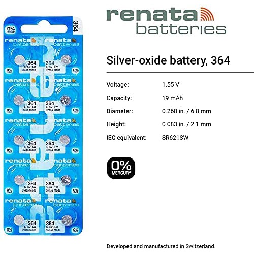 Pin đồng hồ Thụy Sỹ RENATA 364 SR621SW dành cho đồng hồ kim 3 kim (Loại tốt - Giá 1 viên)