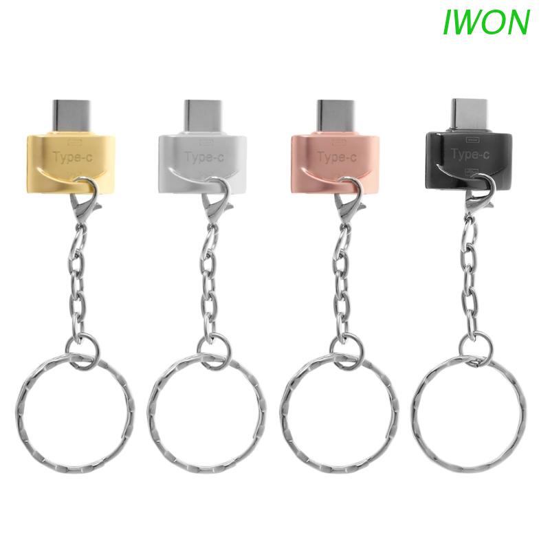 Đầu chuyển đổi IWON USB 3.1 Type-C sang USB 2.0 A Female OTG kèm móc khóa