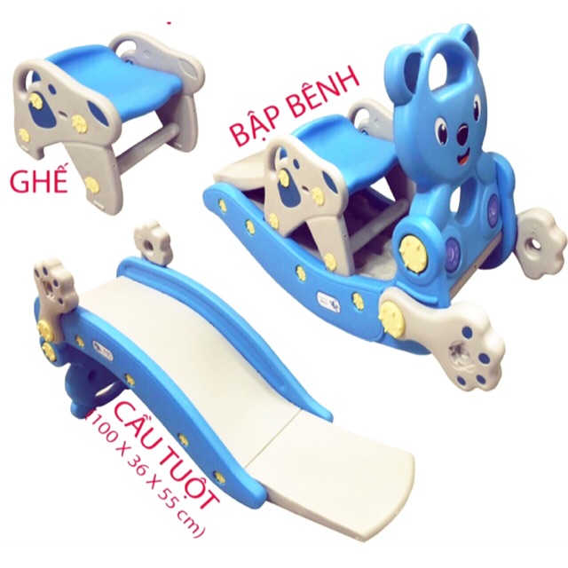 Bập bênh, cầu trượt (cầu tuột), ghế, 3 trong 1