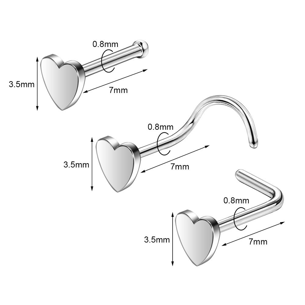 Khuyên Mũi Kiểu Dáng Hình Học Nhỏ Xinh Thép Titan Không Gỉ