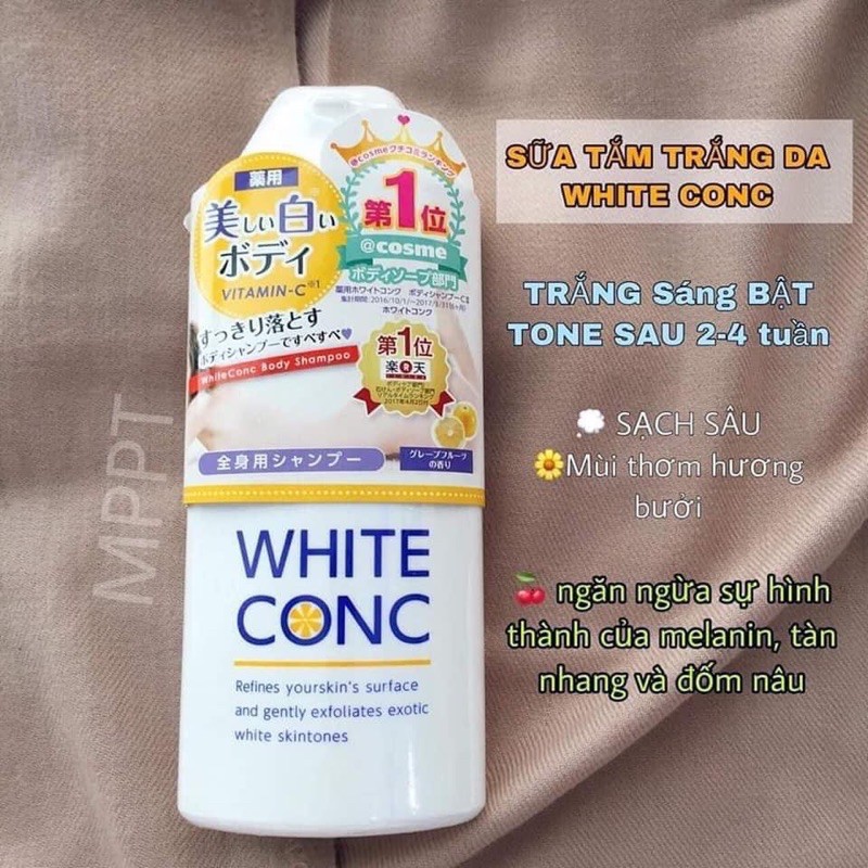 Set sữa tắm + kem dưỡng ngày White Conc chuẩn auth