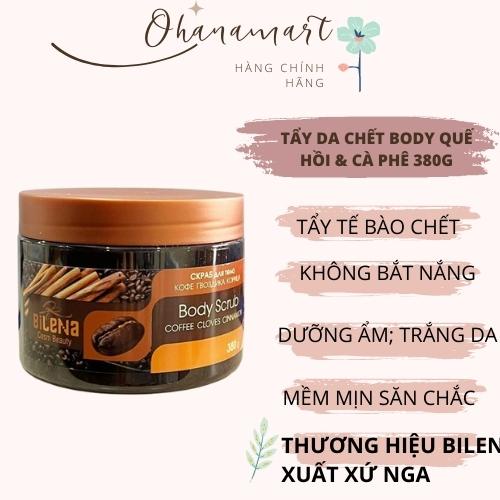 Tẩy da chết Body quế hồi cà phê Nga hũ 380g ;Tẩy da chết mặt organic shop tuýp 100g.