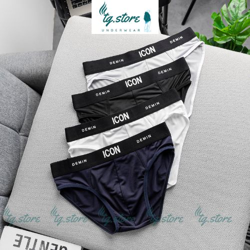 Quần Sịp Nam Tam Giác Hàng Xuất Xịn Cao Cấp Combo 4 Cái, Quần Lót Nam Thun Lạnh Co Dãn 4 Chiều IC-C.