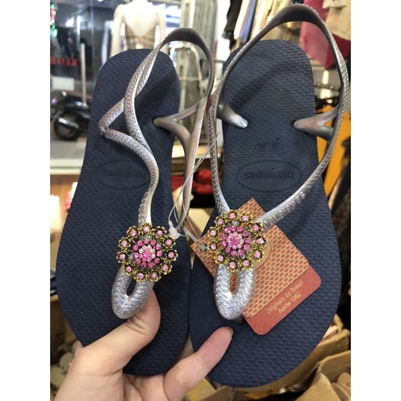 Sandan luna havaianas hàng chính hãng , màu xanh quai bạc