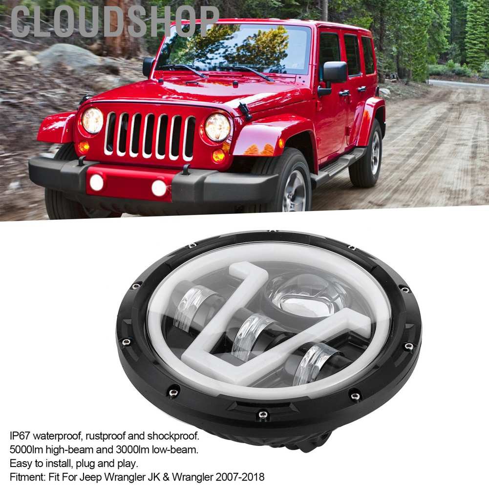 Đèn Pha Tròn 17.78 cm Chống Thấm Nước Cho Xe Jeep Wrangler Jk