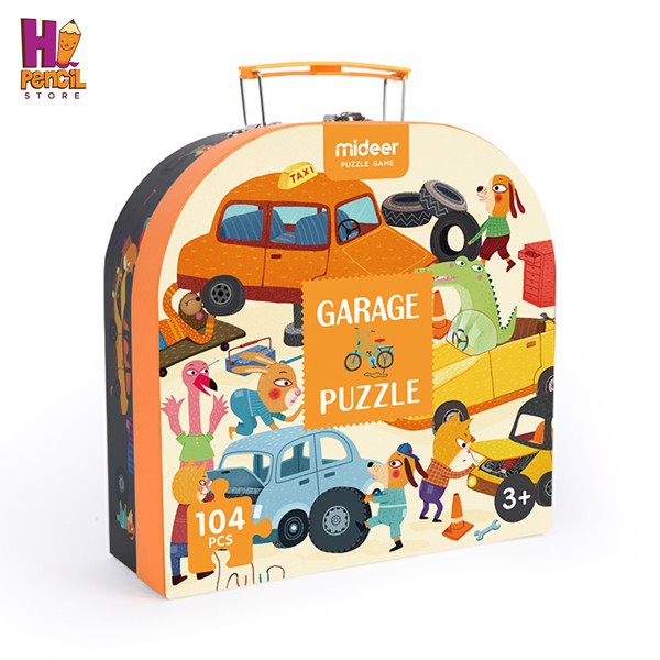 Bộ Xếp Hình Garage Mideer 104 Mảnh