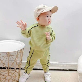 Bộ Quần Áo Nỉ Thu Đông Dài Tay Cho Bé Trai Và Bé Gái Chất Liệu Da Cá Cho Bé 8 Đến 22kg THAOBE KIDS