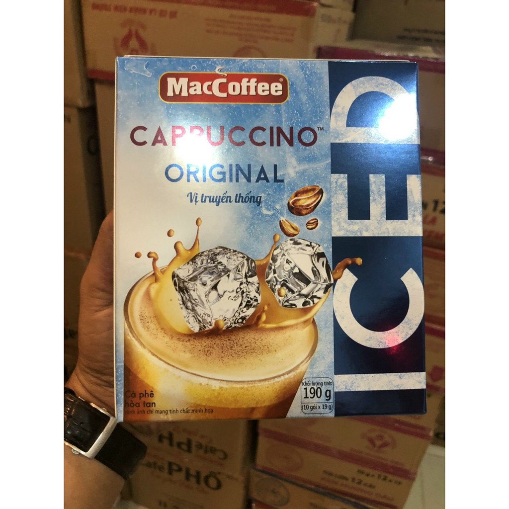 [Hộp 10 gói] Cafe vị Capuchino Original & cheese Maccoffe