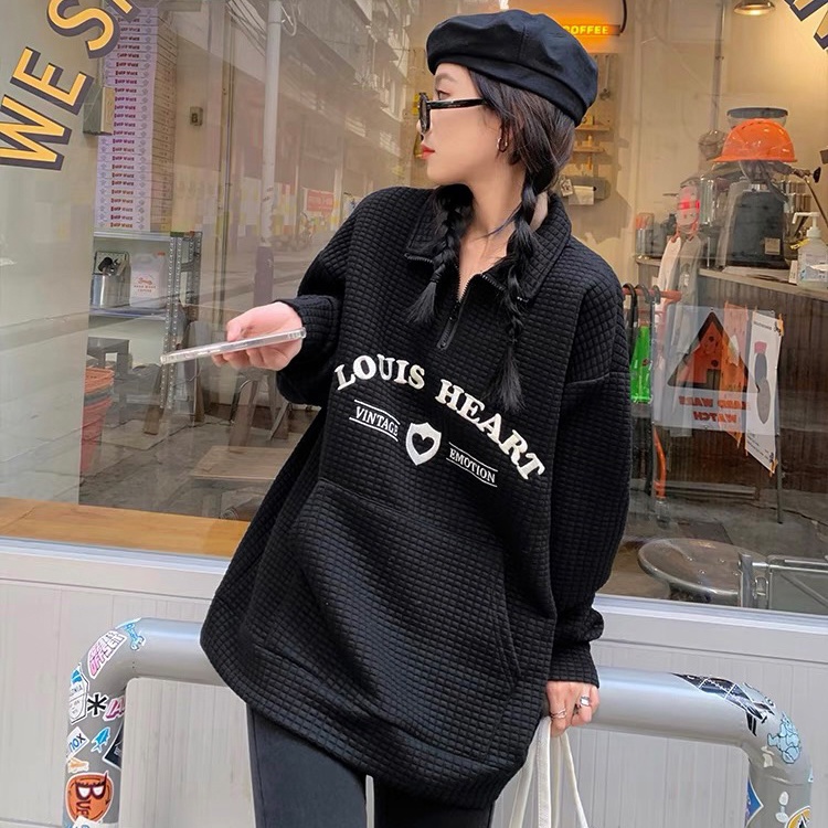 Áo Sweater Cổ Áo Polo Dáng Rộng Thiết Kế Mới Thời Trang Mùa Thu 2021 Cho Nữ