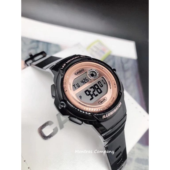 Đồng Hồ Casio Unisex LWS-1200H-1AVDF Dây Nhựa Màu Đen | Viền Màu Vàng Hồng | WR100M | Pin 5 Năm