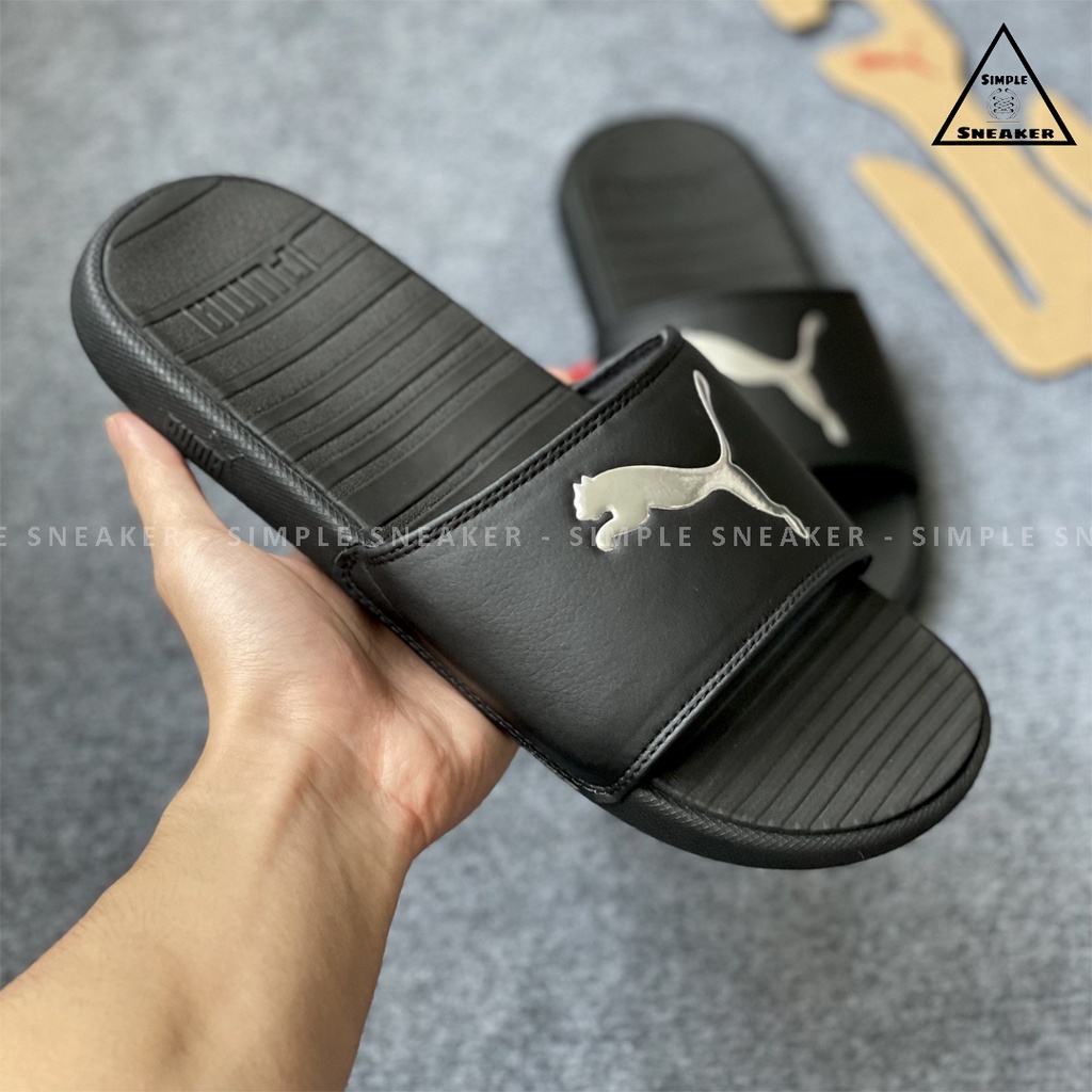 Dép Puma Coolcat Black Silver HÀNG CHÍNH HÃNG Puma Cool Cat Slide Black Silver - Dép Quai Ngang Puma - Simple Sneaker