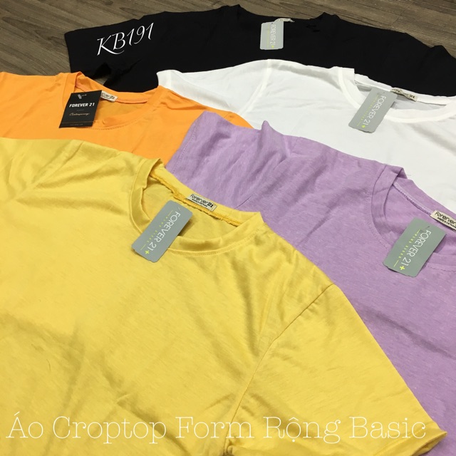 Áo Croptop Form Rộng Basic - Áo Croptop Cổ Tròn Form Rộng Tay Lỡ - AN03