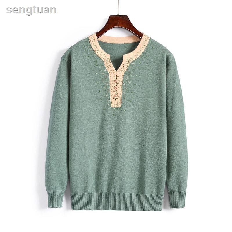Áo Sweater Dệt Kim Dáng Rộng Kiểu Hàn Quốc Thời Trang Mùa Thu Đông Cho Phụ Nữ Trung Niên 40-50 Tuổi