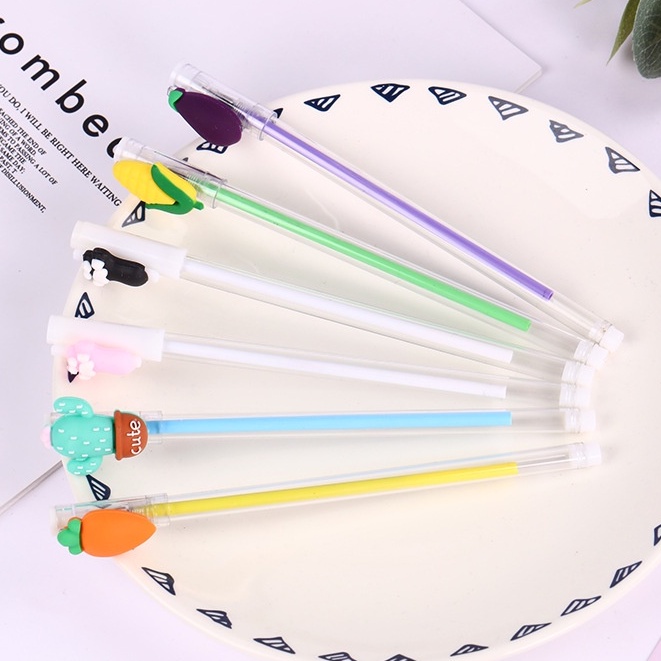 Bút Mực Gel Hoa Quả Trong Suốt - Bút Bi Nước Mực Đen Ngòi 0.5mm Siêu Dễ Thương DUASHOP