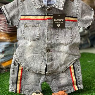 Set jean chạy viền Gucci