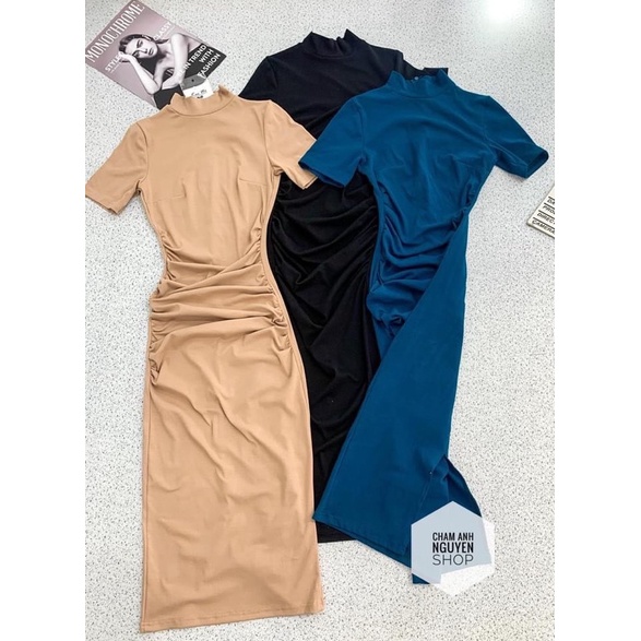 Váy len body cổ 3 phân nhúm eo hot hit | BigBuy360 - bigbuy360.vn