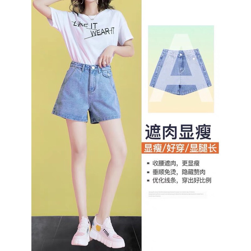 Quần sooc bò jean nữ quần shorts bò jean nữ cạp cao hot 2021 | BigBuy360 - bigbuy360.vn