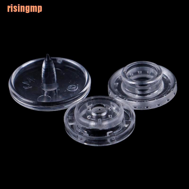 Set 50 cái nút chốt/ nút bấm khuy bằng nhựa trong suốt T5 12mm