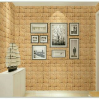 3m Decal dán tường gạch 3D nền vàng