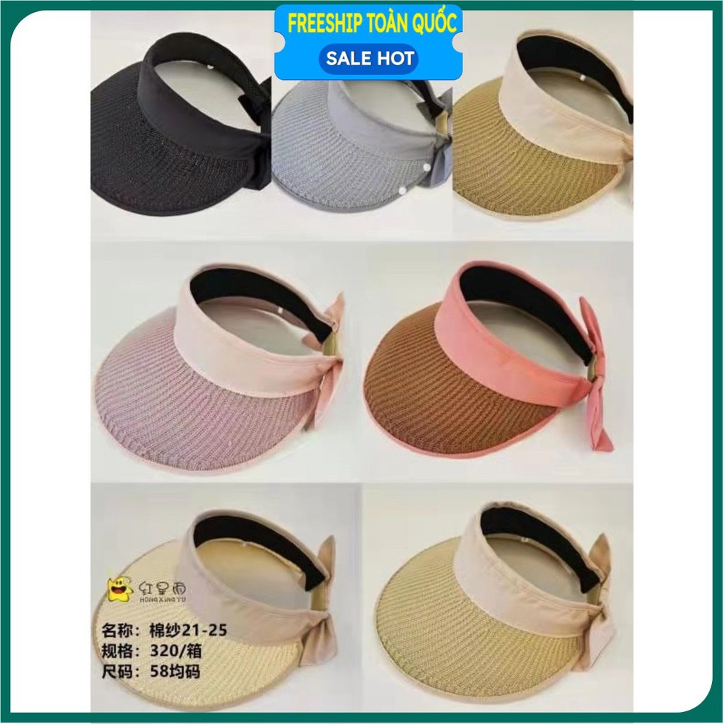 PVN29324 Mũ Cói Hở Đầu Có Nơ Xinh Xắn Cho Nữ T2 .