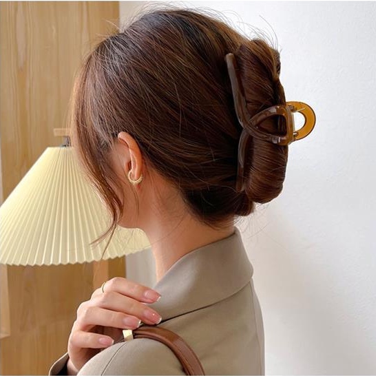 Kẹp Tóc Cỡ Lớn Màu Thạch Cao Cấp Cho Nữ