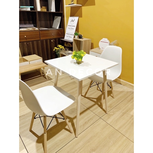 Bàn Ăn, Cafe Hình Vuông Kèm 2 Ghế
