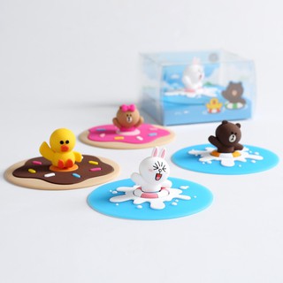 Nắp Đậy Ly Uống Nước Chống Bụi Bằng Silicon Hình Gấu Brown Kani Krabbit Hoạt Hình