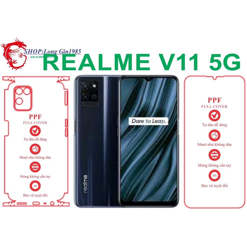 Realme V11 5G miếng dán trong Ppf mặt sau và mặt trước chống va đập chống trầy xước