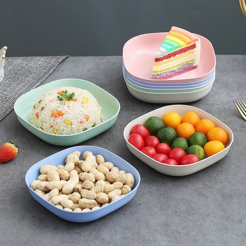Đĩa lúa mạch, đĩa vuông đựng trái cây, bánh kẹo, đồ ăn