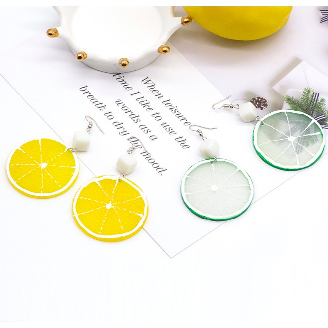 Khuyên Tai, Bông Tai Nữ Kiểu Dáng Quả Chanh Siêu Độc Đáo