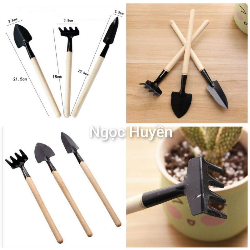 Bộ Dụng Cụ Là Vườn Mini 3 món_ Giúp trồng cây, trồng sen đá, tiểu cảnh xương rồng
