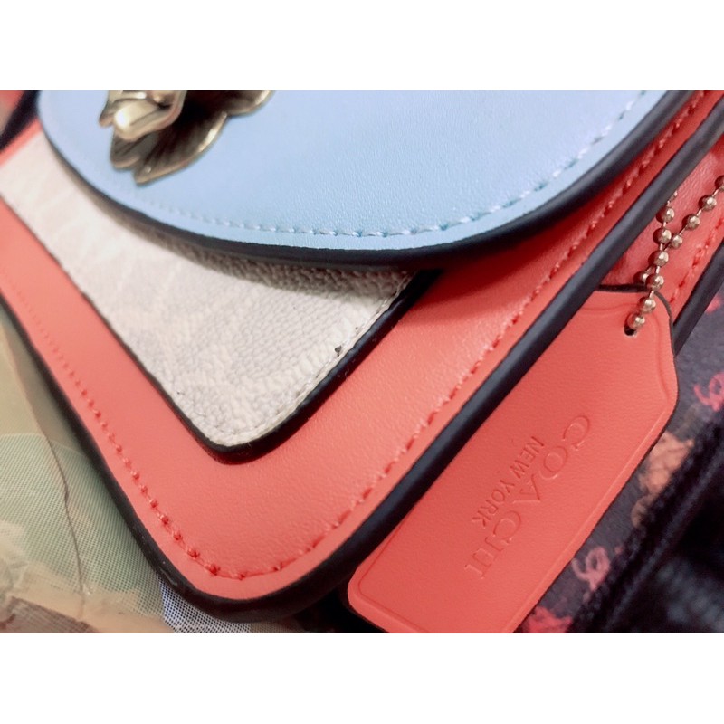 Túi coach hoa trà auth mini 18cm