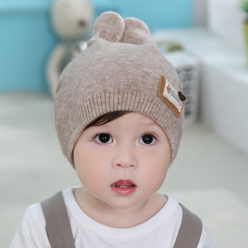 Mũ len hình tai thỏ xinh xắn cho bé