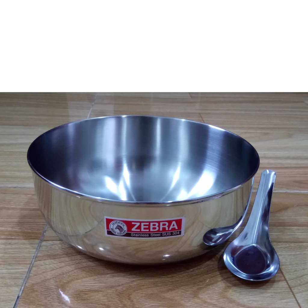 Tô Inox 18cm + Tặng Muỗng Inox - Zebra SUS304