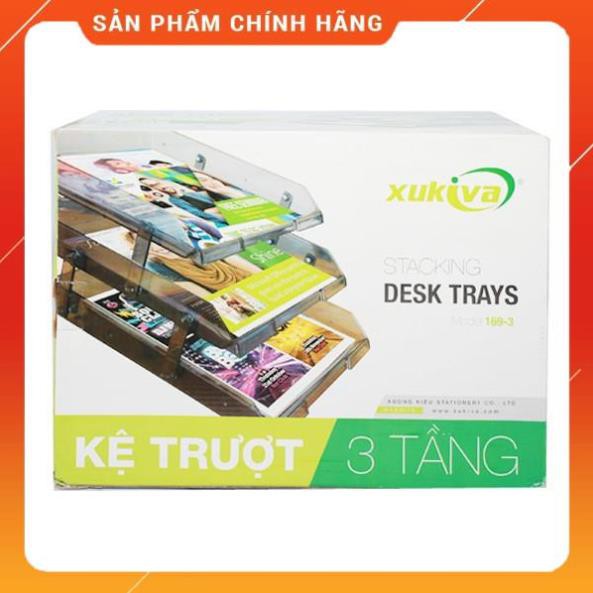 [Chính Hãng] Kệ Hồ Sơ 3 tầng trượt XUKIVA 169.3 - Giúp lưu trữ hồ sơ gọn gàng