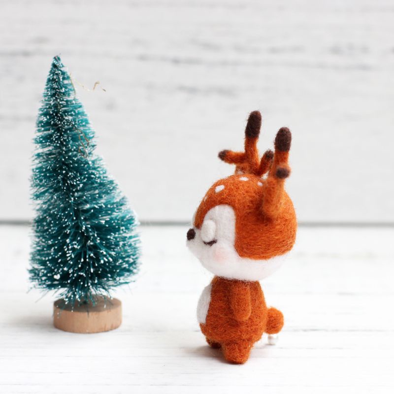 Búp Bê Vải Nỉ Hình Hươu Xinh Xắn Làm Đồ Thủ Công DIY