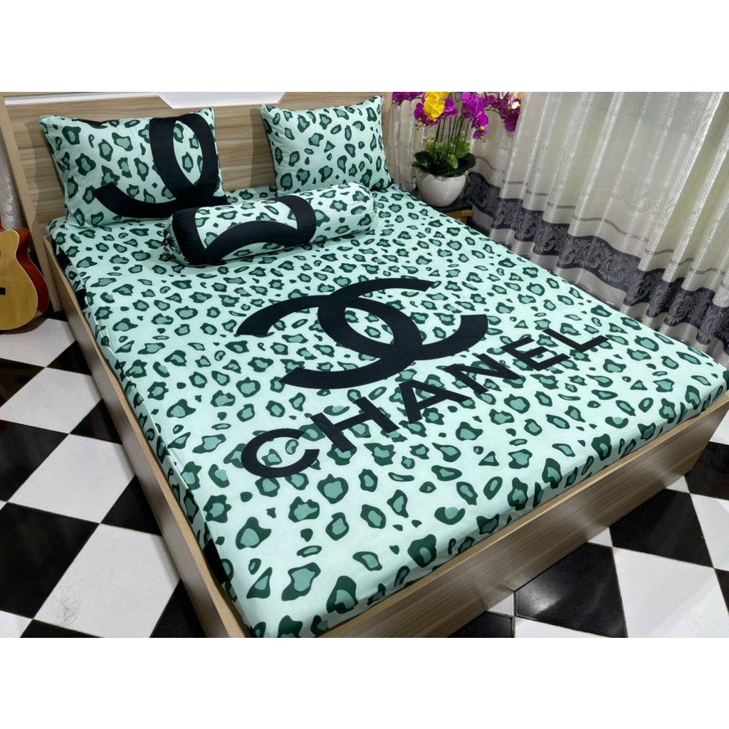 Bộ ga giường thun lạnh Hàn Quốc cute Xưởng Ga Gối Tuệ Mẫn - TM185 | BigBuy360 - bigbuy360.vn