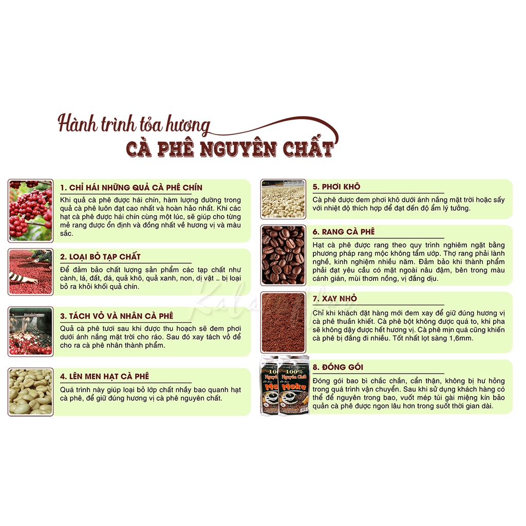 Combo 02 Bịch Cà phê Moka Nguyên Chất Pha Phin truyền thống Công ty Cà Phê Cao Nguyên.