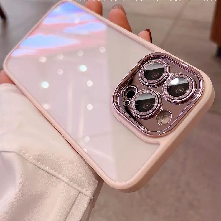 Mới Ốp Điện Thoại Acrylic Cứng Mạ Điện Lấp Lánh Cho iphone 14 / 13 / 12 / 11 Pro Max