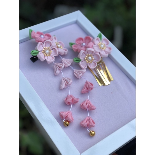 Phụ liệu tự làm kẹp Kanzashi bằng vải Chirimen