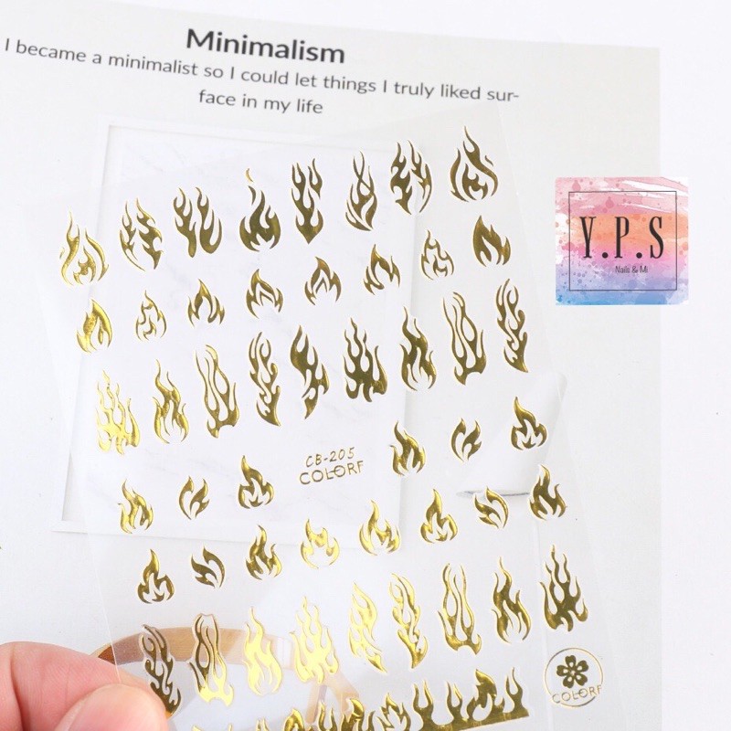 Sticker dán móng ngọn lửa cá tính