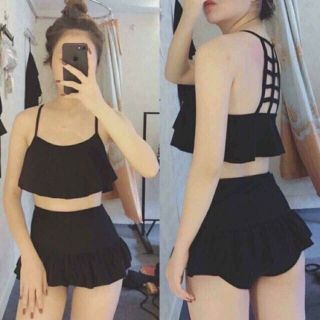 Đồ bơi - bikini - đen trơn - chấm bi