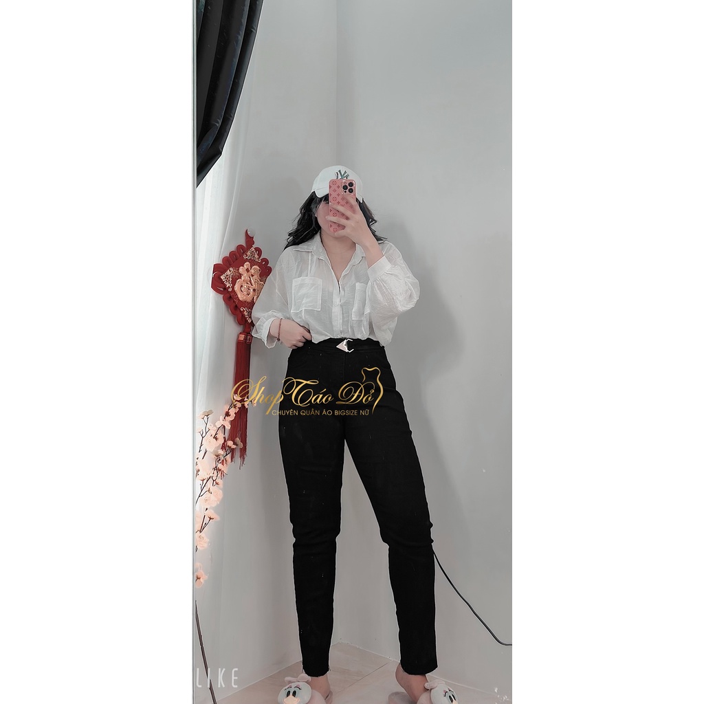 (TÁO ĐỎ BIGSIZE 55-90KG) Quần jean nữ lưng siêu cao co giãn có khóa tam giác kiểu J07 (ảnh thật shop chụp 100%)