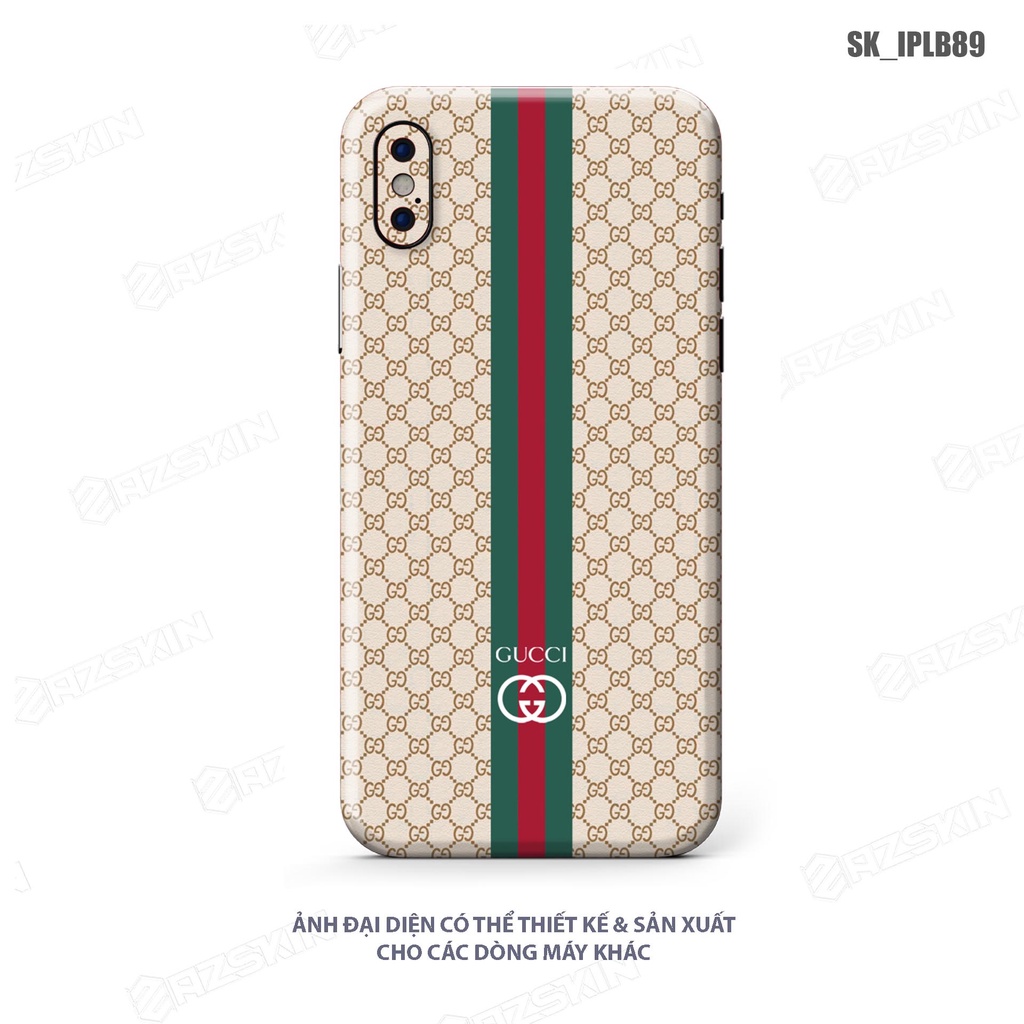 Miếng Dán Skin In Hình Gucci Điện Thoại IP 7/14 Pro Max |SK_IPLB89| Chất Liệu 3M Nhập Khẩu, Khuôn Cắt CNC, Chống Xước