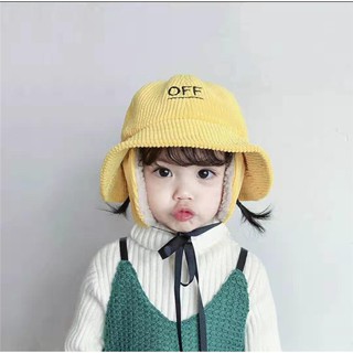 Mũ giữ ấm Che Tai cho bé chữ OFF A1-416