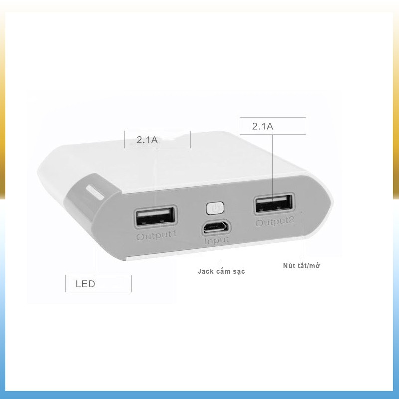 PIN DỰ PHÒNG ARUN 10400mAh có 2 cổng sạc USB chính hãng