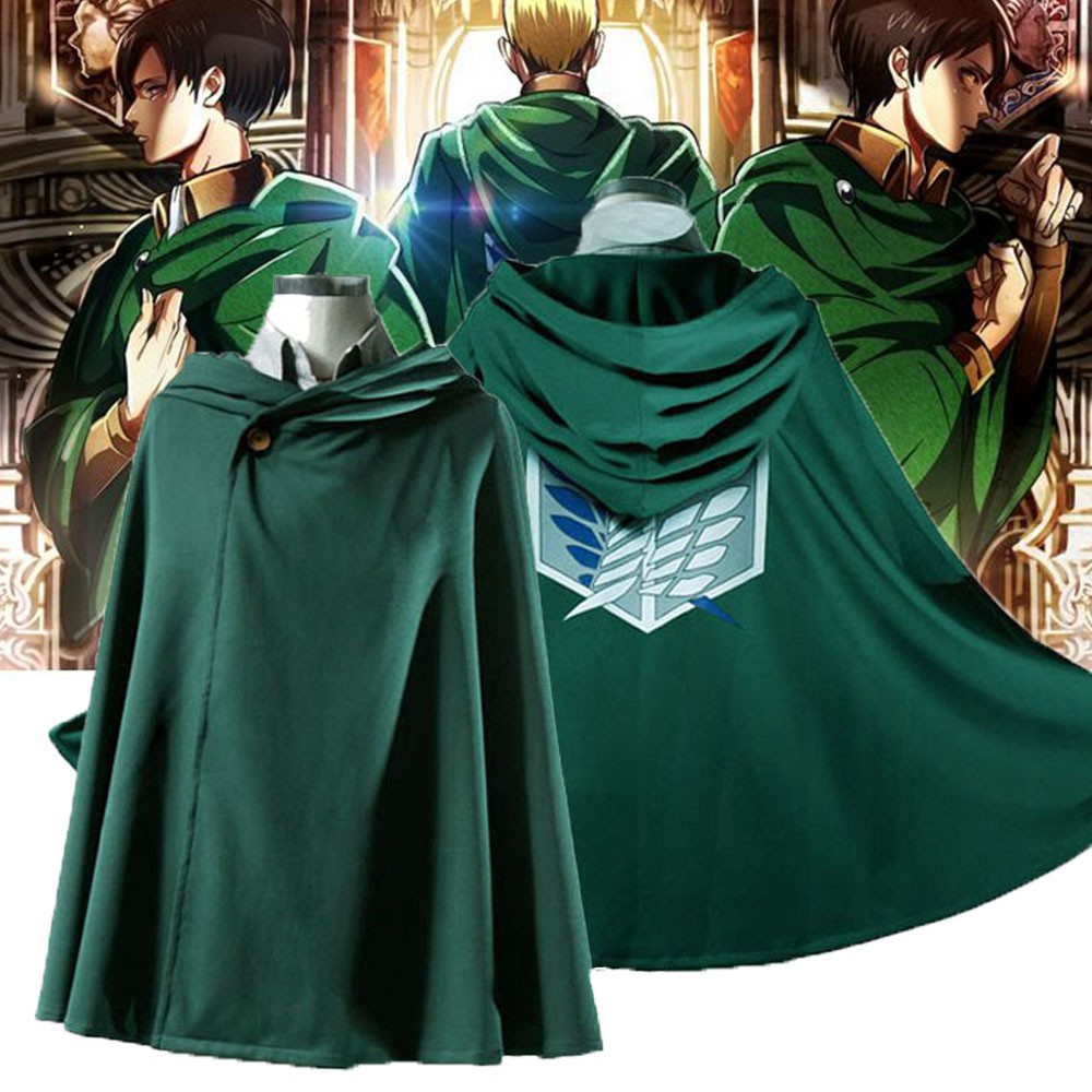 EPOCH Men Anime Clothes Japanese Cosplay Costume Attack on Titan Cloak Women Fashion Scouting Legion Shingeki no Kyojin Green Hoodie/Multicolor